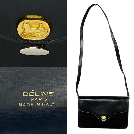 CELINE Shoulder Bag leather black