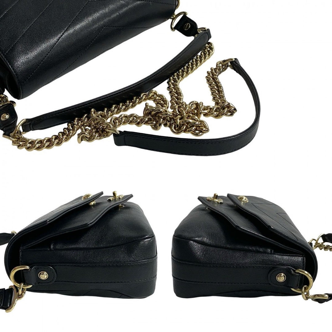 CHANEL Shoulder Bag leather black