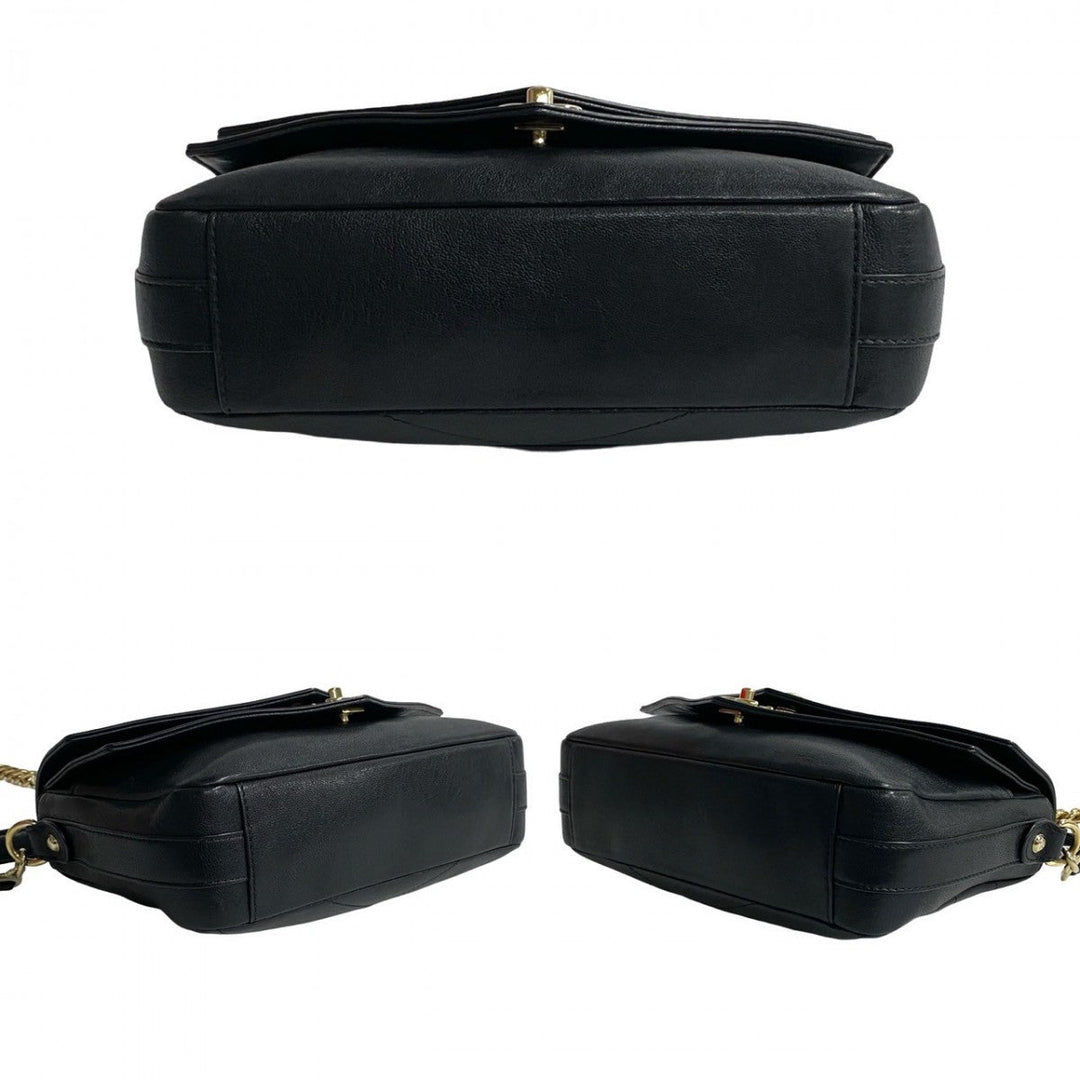 CHANEL Shoulder Bag leather black