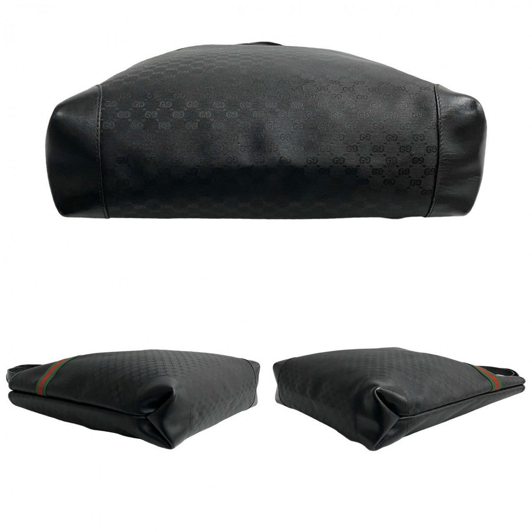 GUCCI Tote Bag leather black Sherry line