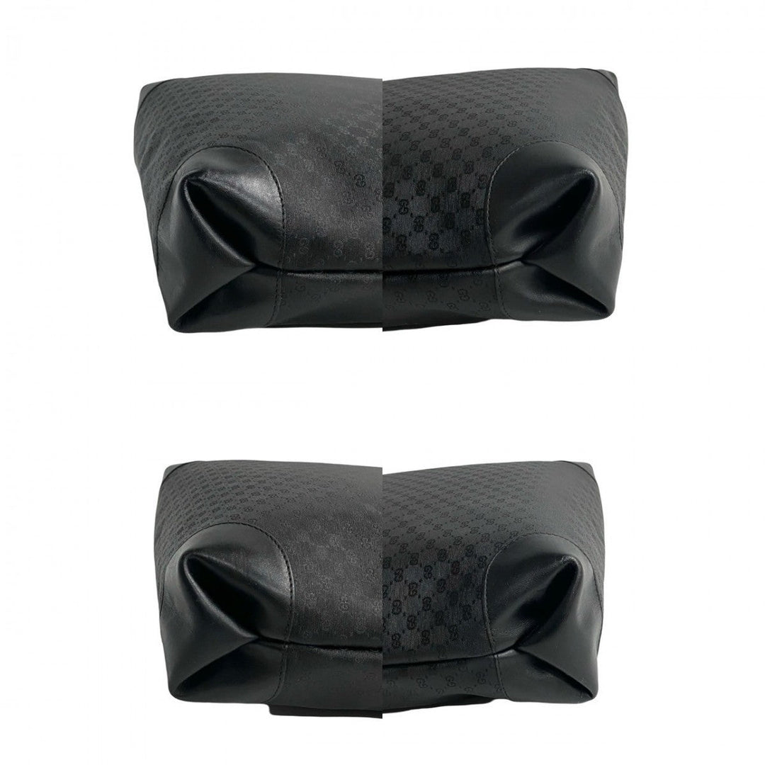 GUCCI Tote Bag leather black Sherry line