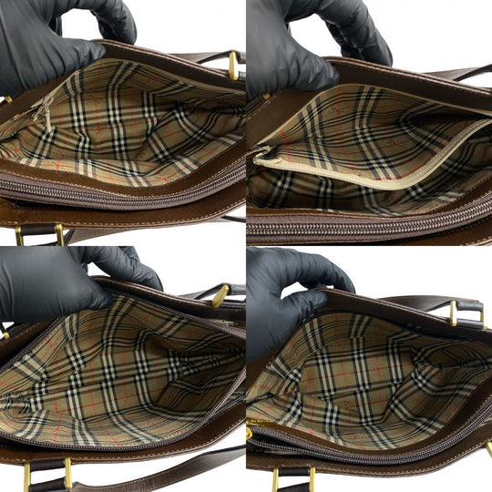 BURBERRY Handbag leather Brown