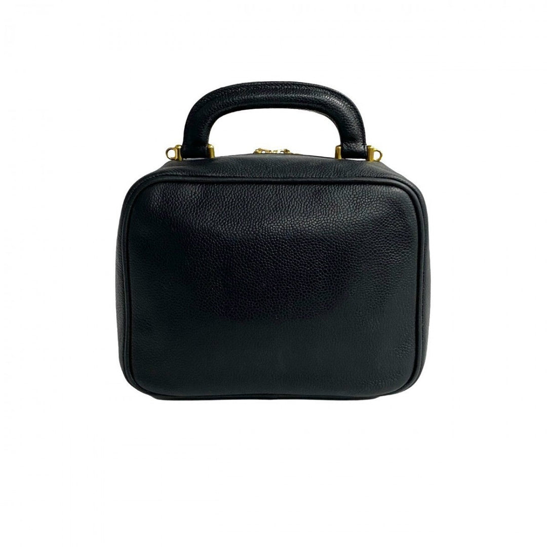 CHANEL Shoulder Bag Matt caviar skin black