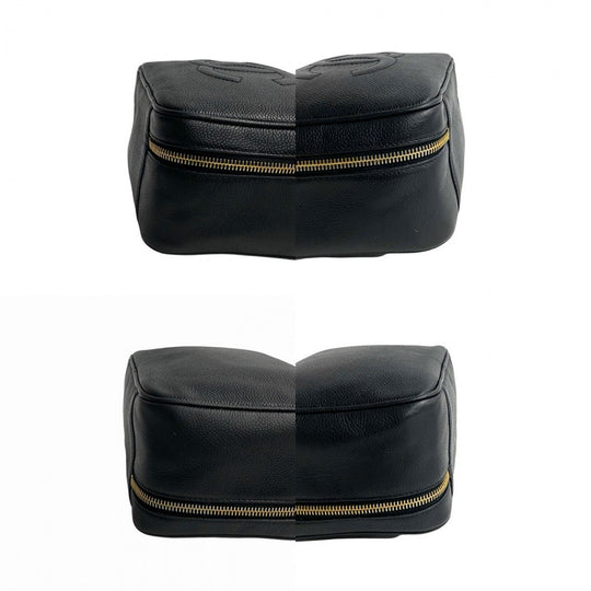 CHANEL Shoulder Bag Matt caviar skin black