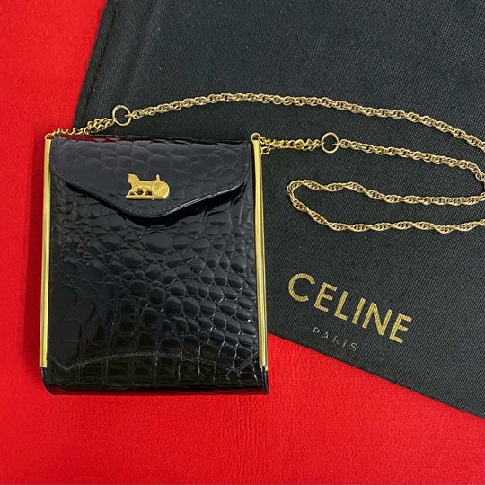 CELINE Shoulder Bag leather black
