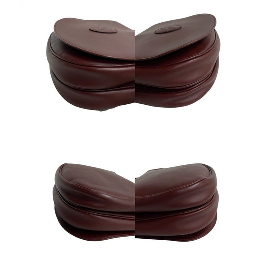 CARTIER Shoulder Bag leather wine-red Must Line