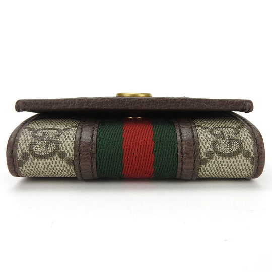 GUCCI Key case Key holder  603732 GG Supreme canvas, leather beige Off deer unisex(Unisex) Used Authentic