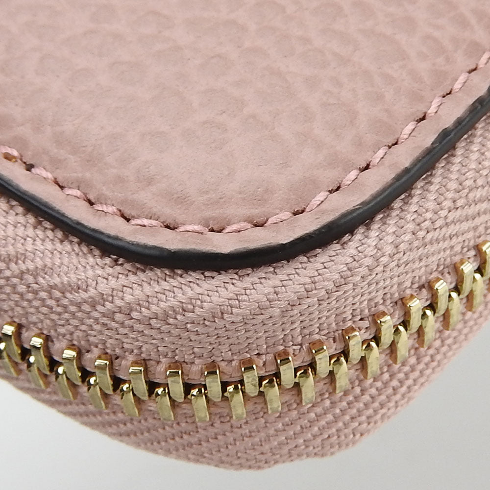 GUCCI Long Wallet Purse 449347 leather pink Interlocking Women Used Authentic