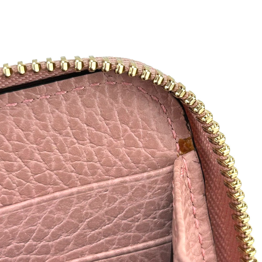 GUCCI Long Wallet Purse 449347 leather pink Interlocking Women Used Authentic