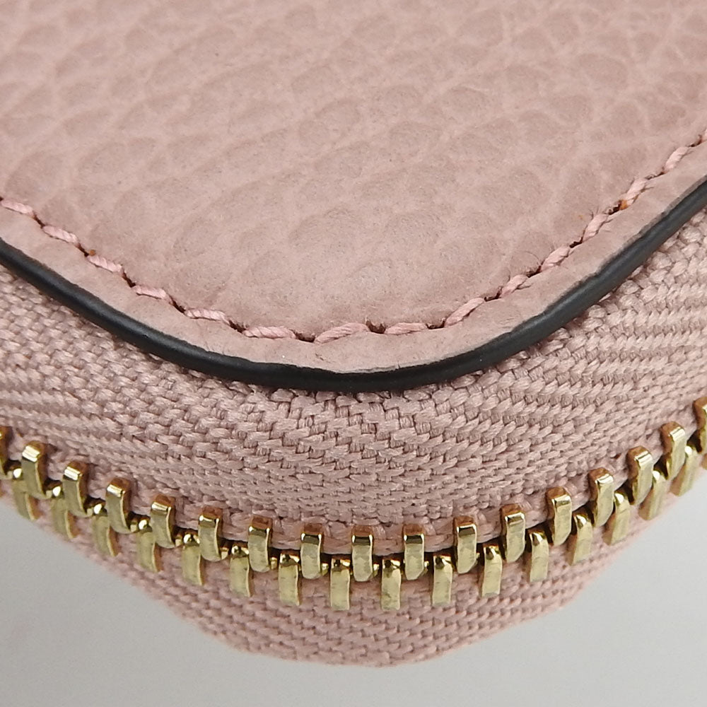 GUCCI Long Wallet Purse 449347 leather pink Interlocking Women Used Authentic