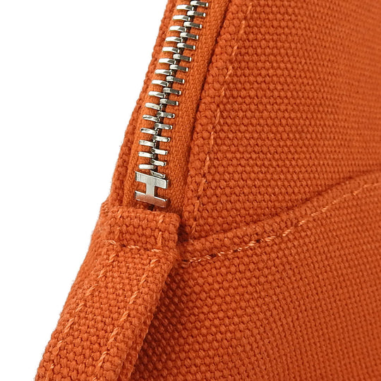 HERMES Pouch cotton ORANGE FEU Bolide Mini Mini Women Used Authentic