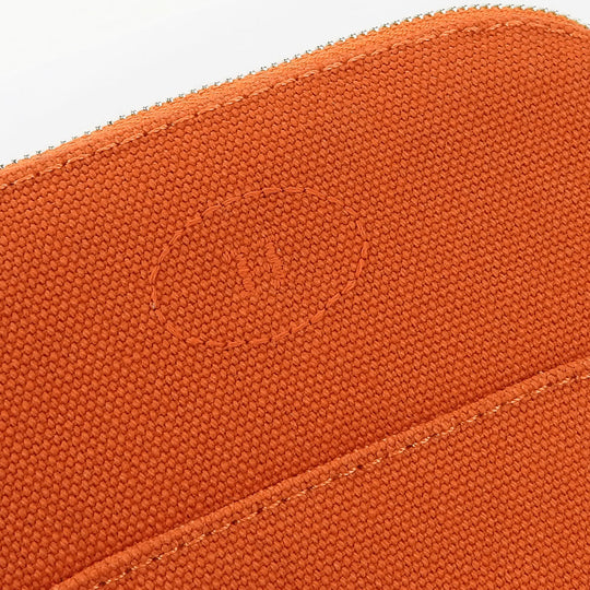 HERMES Pouch cotton ORANGE FEU Bolide Mini Mini Women Used Authentic
