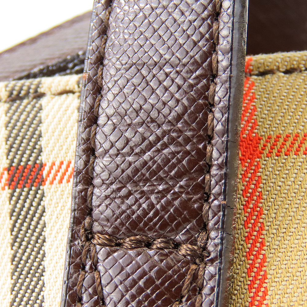 BURBERRY Handbag Canvas, Leather beige Nova Check Women Used Authentic