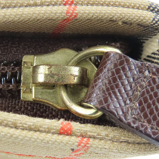 BURBERRY Handbag Canvas, Leather beige Nova Check Women Used Authentic