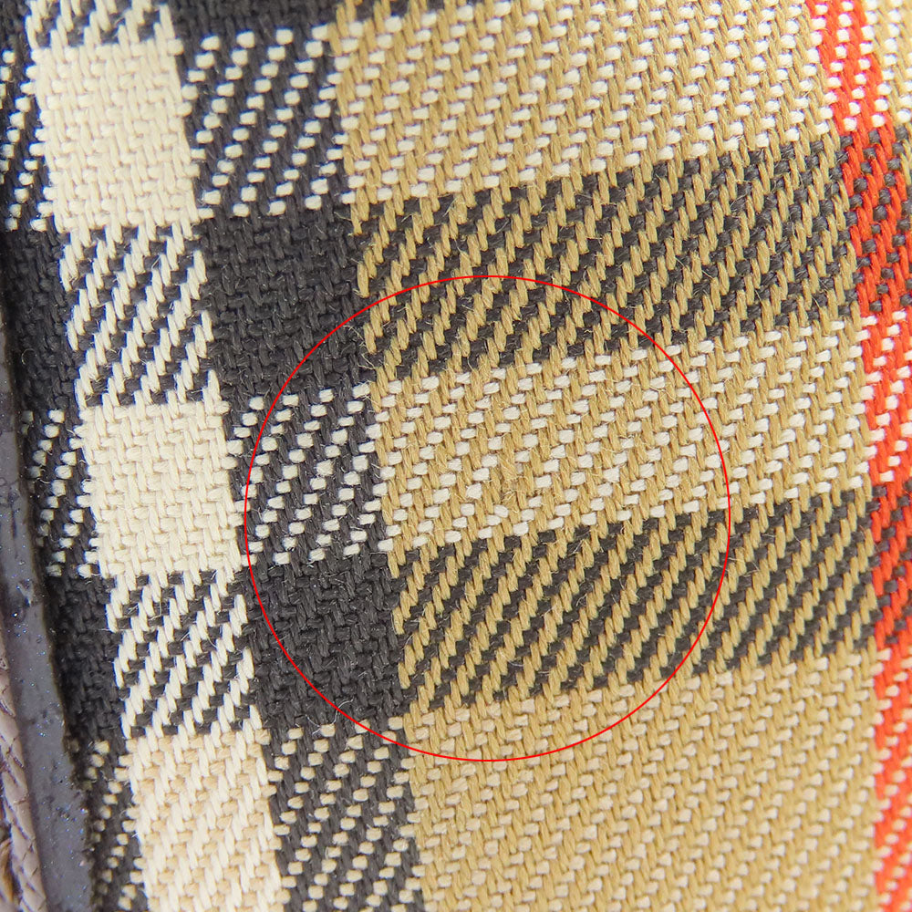 BURBERRY Handbag Canvas, Leather beige Nova Check Women Used Authentic