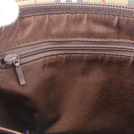 BURBERRY Handbag Canvas, Leather beige Nova Check Women Used Authentic