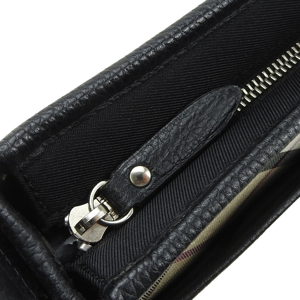 BURBERRY Shoulder Bag Canvas, Leather black Women Used Authentic