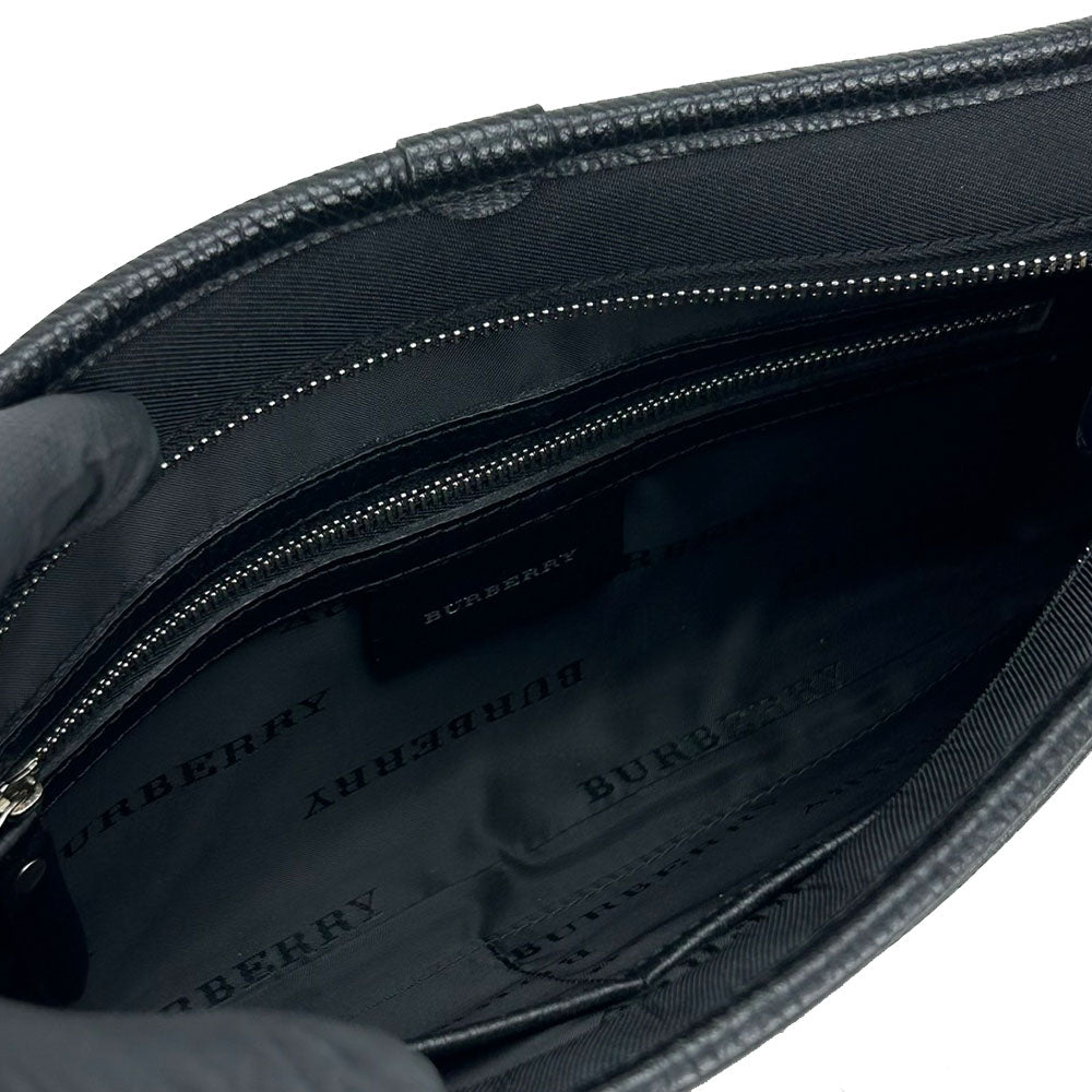 BURBERRY Shoulder Bag Canvas, Leather black Women Used Authentic