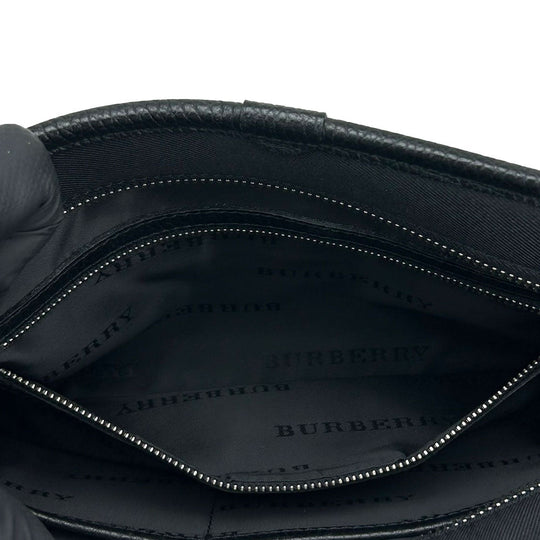 BURBERRY Shoulder Bag Canvas, Leather black Women Used Authentic