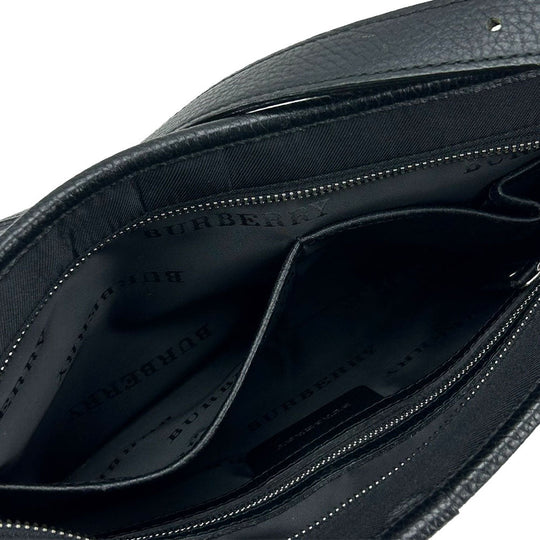 BURBERRY Shoulder Bag Canvas, Leather black Women Used Authentic