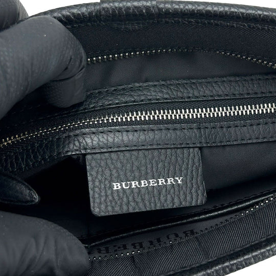 BURBERRY Shoulder Bag Canvas, Leather black Women Used Authentic
