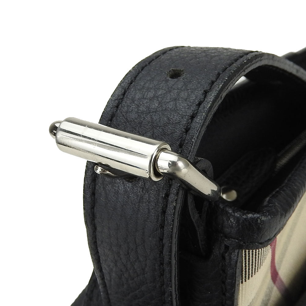 BURBERRY Shoulder Bag Canvas, Leather black Women Used Authentic