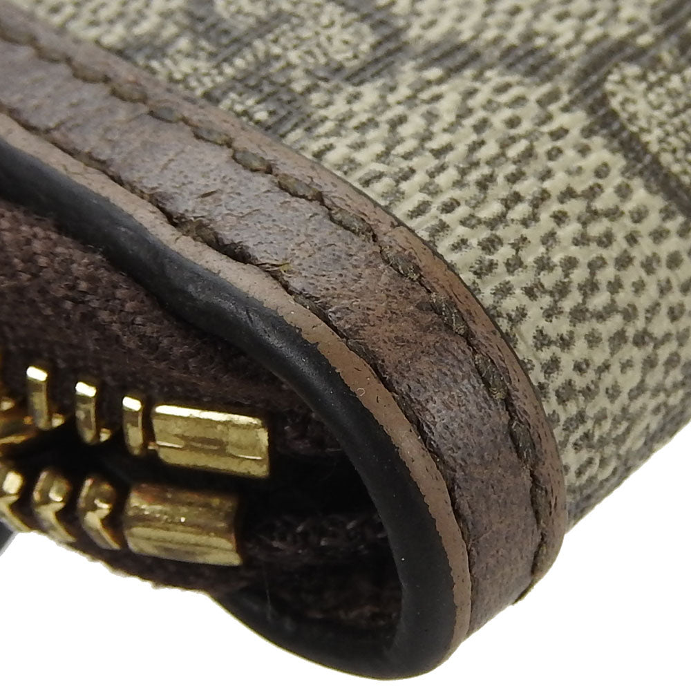 GUCCI Key case Key holder  523157 GG Supreme canvas, leather beige Sherry line Off deer unisex(Unisex) Used Authentic