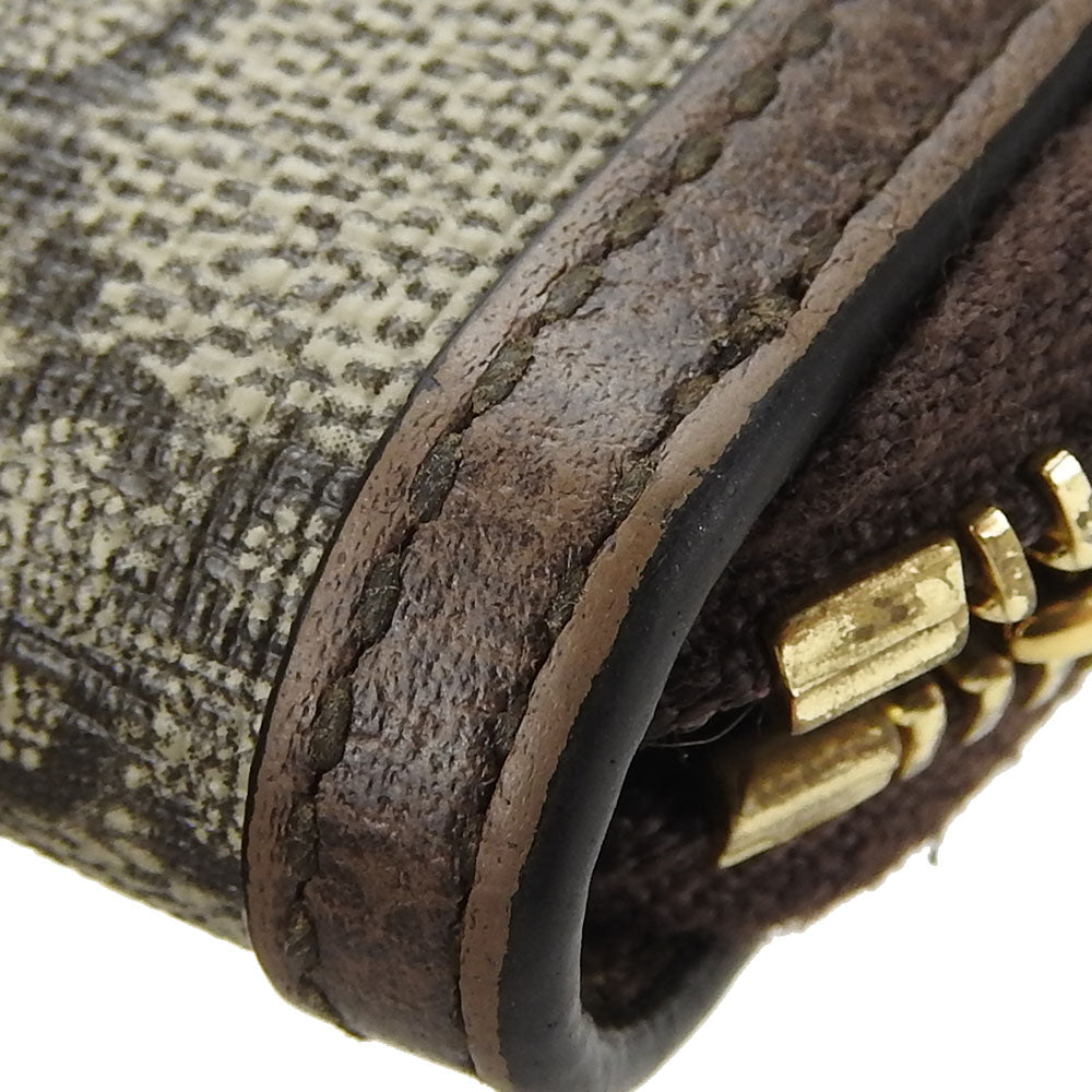 GUCCI Key case Key holder  523157 GG Supreme canvas, leather beige Sherry line Off deer unisex(Unisex) Used Authentic