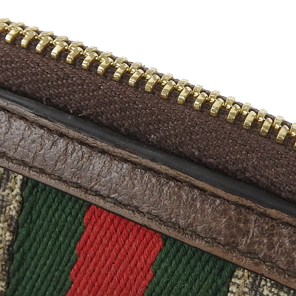 GUCCI Key case Key holder  523157 GG Supreme canvas, leather beige Sherry line Off deer unisex(Unisex) Used Authentic