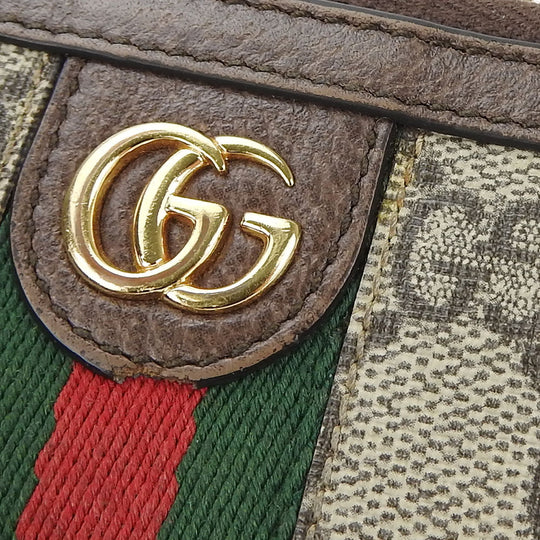 GUCCI Key case Key holder  523157 GG Supreme canvas, leather beige Sherry line Off deer unisex(Unisex) Used Authentic