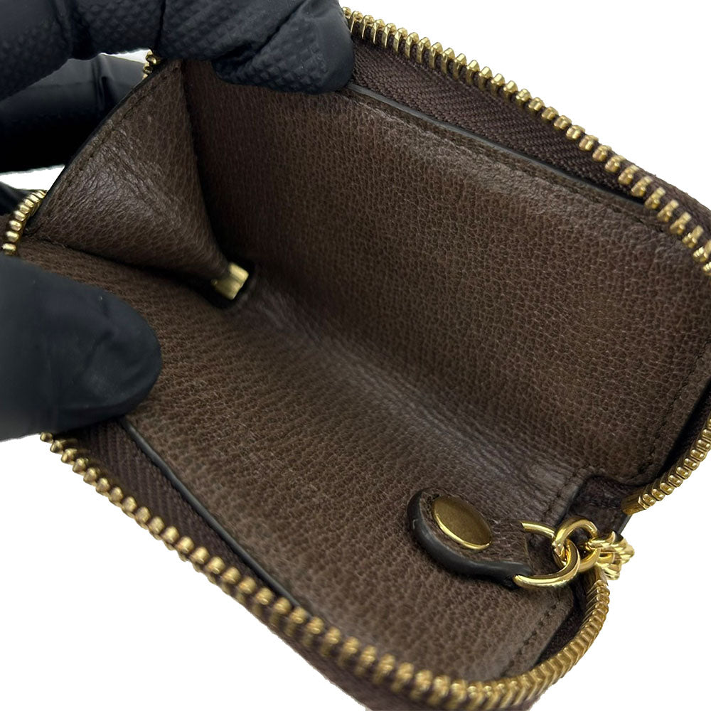 GUCCI Key case Key holder  523157 GG Supreme canvas, leather beige Sherry line Off deer unisex(Unisex) Used Authentic