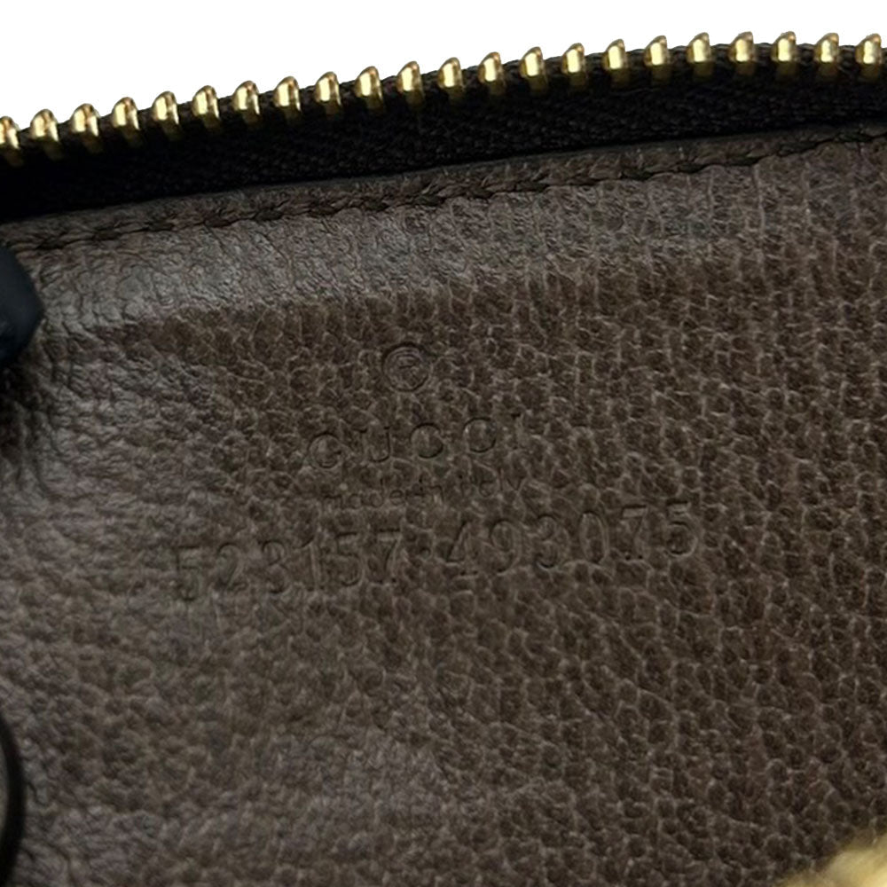 GUCCI Key case Key holder  523157 GG Supreme canvas, leather beige Sherry line Off deer unisex(Unisex) Used Authentic