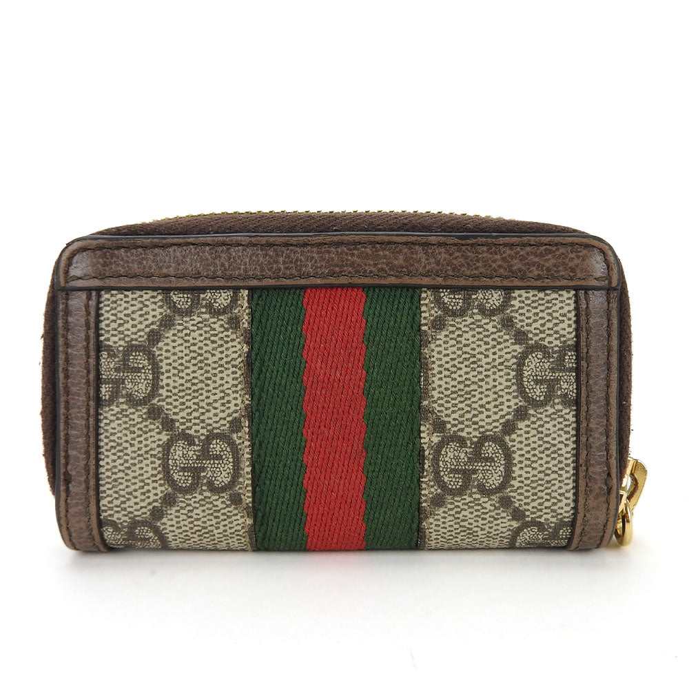GUCCI Key case Key holder  523157 GG Supreme canvas, leather beige Sherry line Off deer unisex(Unisex) Used Authentic
