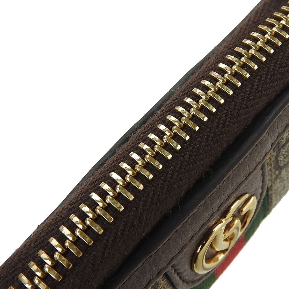 GUCCI Key case Key holder  523157 GG Supreme canvas, leather beige Sherry line Off deer unisex(Unisex) Used Authentic