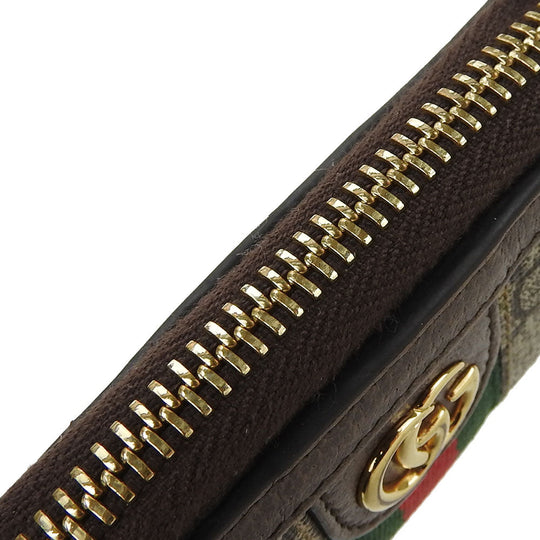 GUCCI Key case Key holder  523157 GG Supreme canvas, leather beige Sherry line Off deer unisex(Unisex) Used Authentic