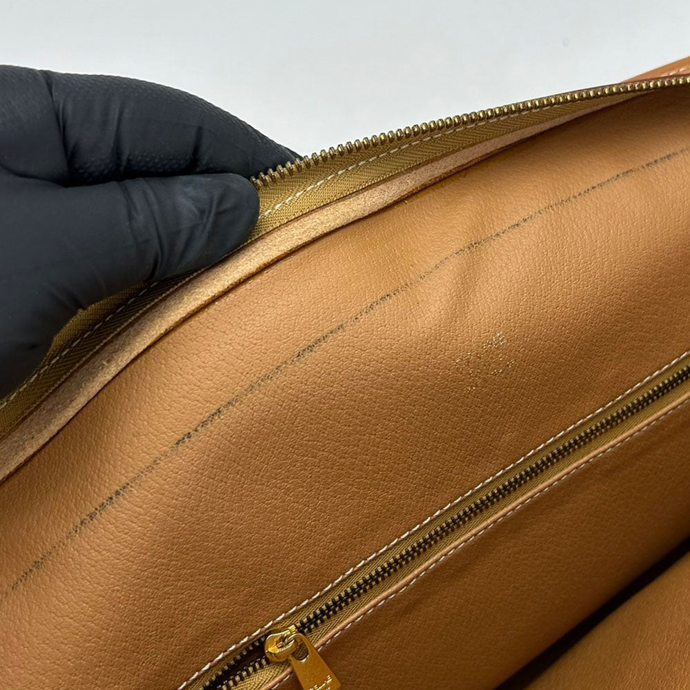 CELINE Tote Bag Leather, PVC Brown Macadam Women Used Authentic