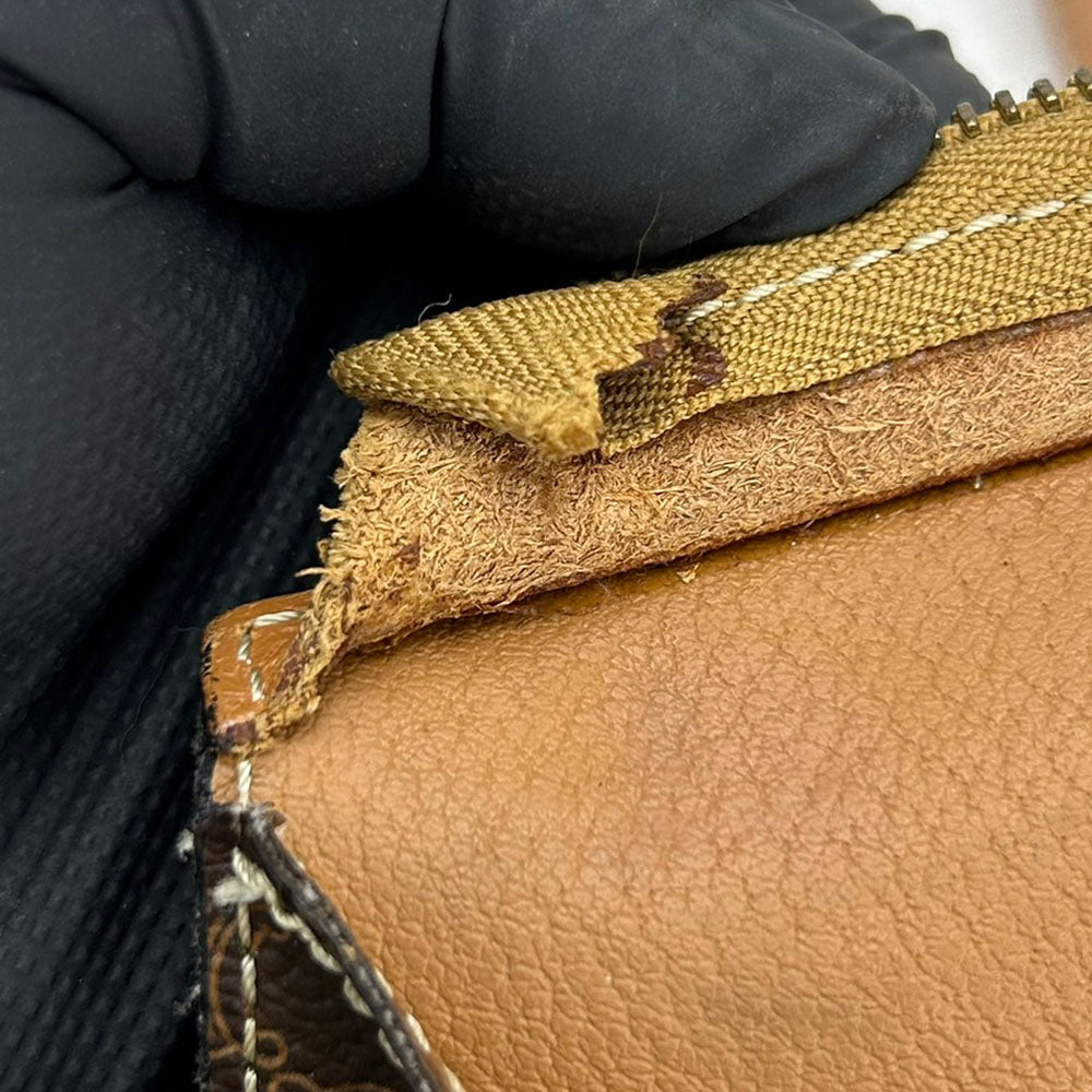 CELINE Tote Bag Leather, PVC Brown Macadam Women Used Authentic