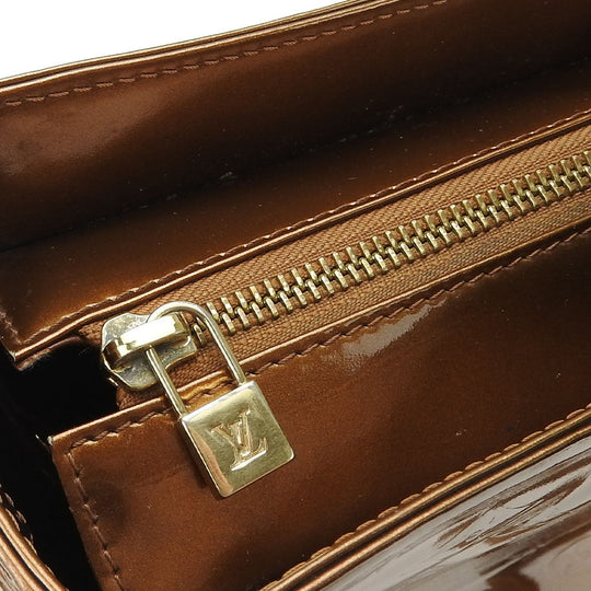 LOUIS VUITTON Tote Bag M91134 Monogram Vernis Brown Columbus Women Used Authentic