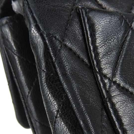 CHANEL Shoulder Bag lambskin black Mini matrasse Women Used Authentic