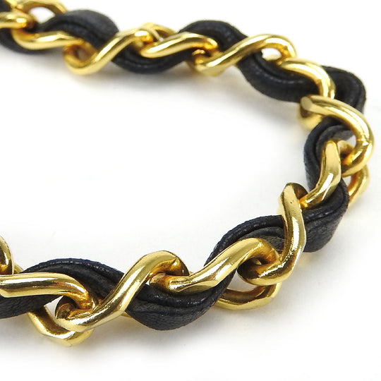 CHANEL Shoulder Bag lambskin black Mini matrasse Women Used Authentic