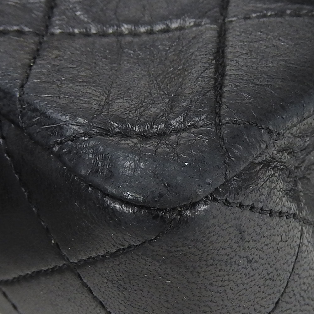 CHANEL Shoulder Bag lambskin black Mini matrasse Women Used Authentic