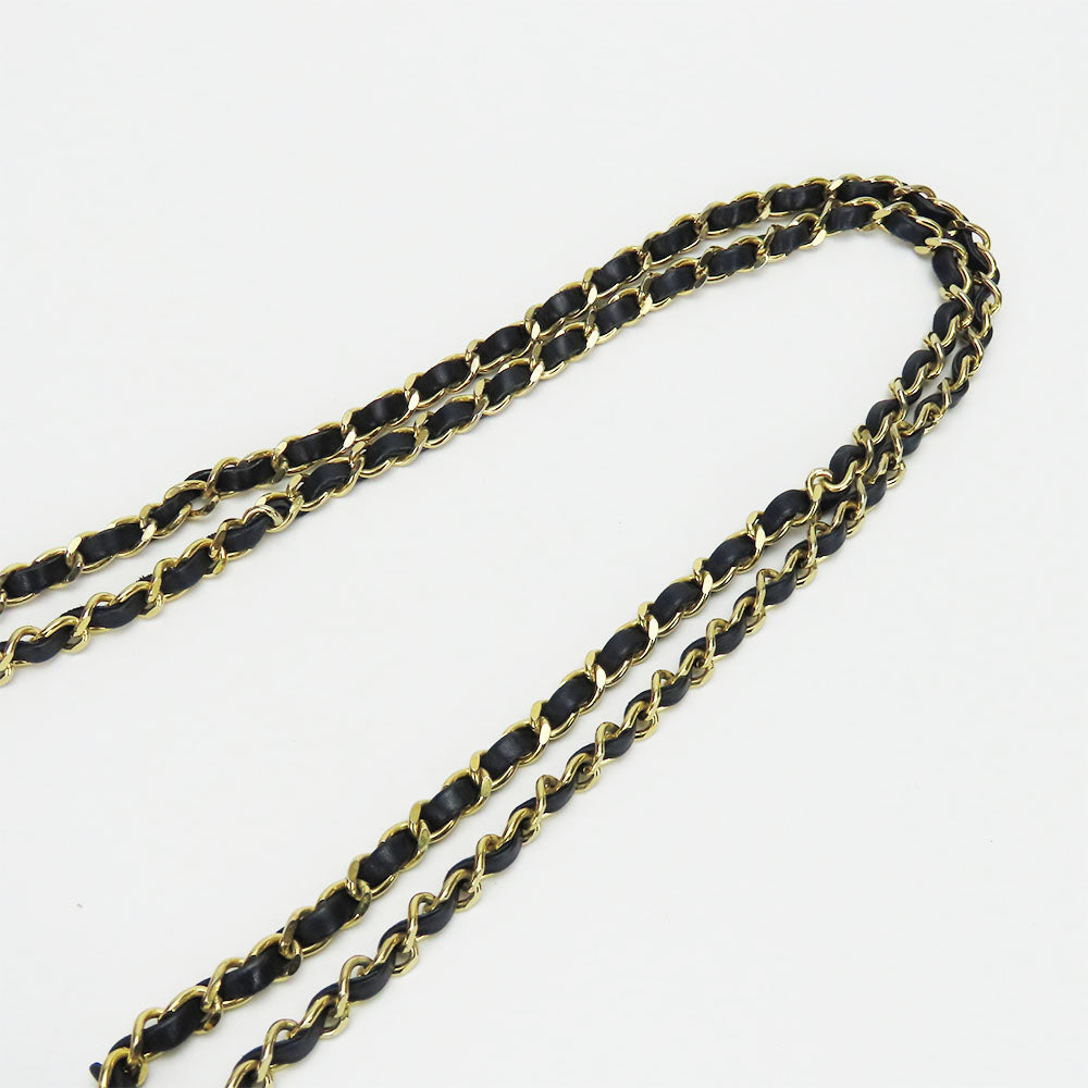 CHANEL Shoulder Bag lambskin Red Chain Bicolole Women Used Authentic