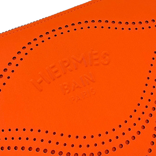 HERMES Pouch Polyamide elastane Orange Neoban Wave MM unisex(Unisex) Used Authentic