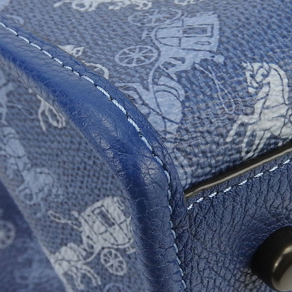 COACH Handbag 89143 Leather, PVC blue Hose & carriage Women Used Authentic