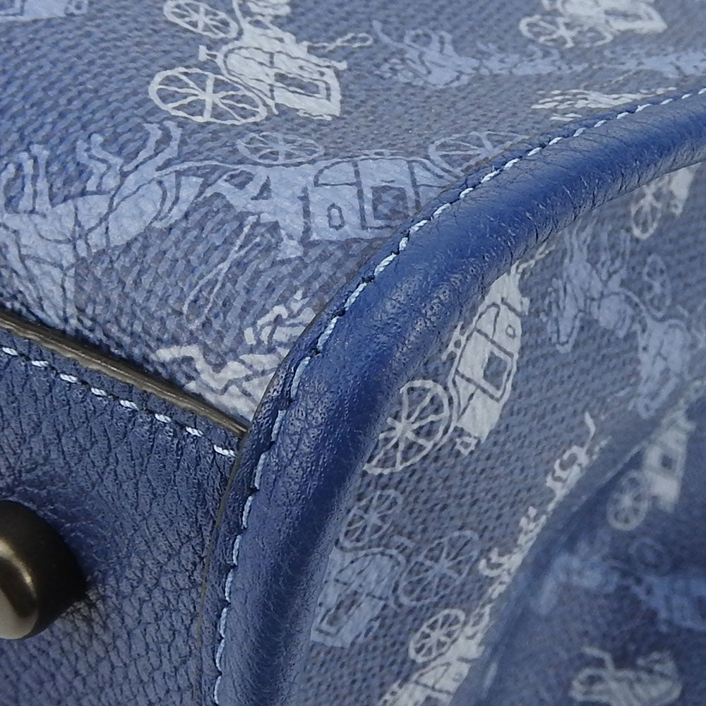 COACH Handbag 89143 Leather, PVC blue Hose & carriage Women Used Authentic