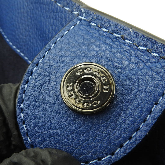 COACH Handbag 89143 Leather, PVC blue Hose & carriage Women Used Authentic