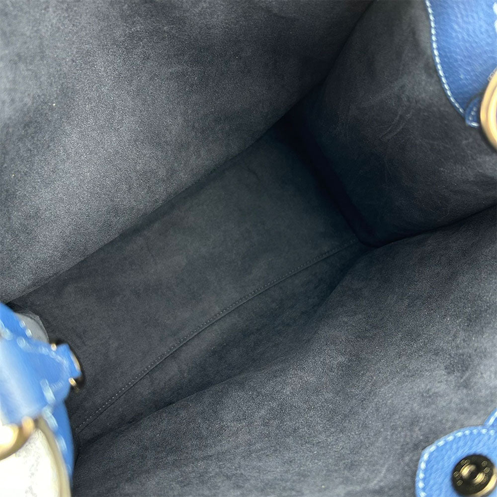 COACH Handbag 89143 Leather, PVC blue Hose & carriage Women Used Authentic