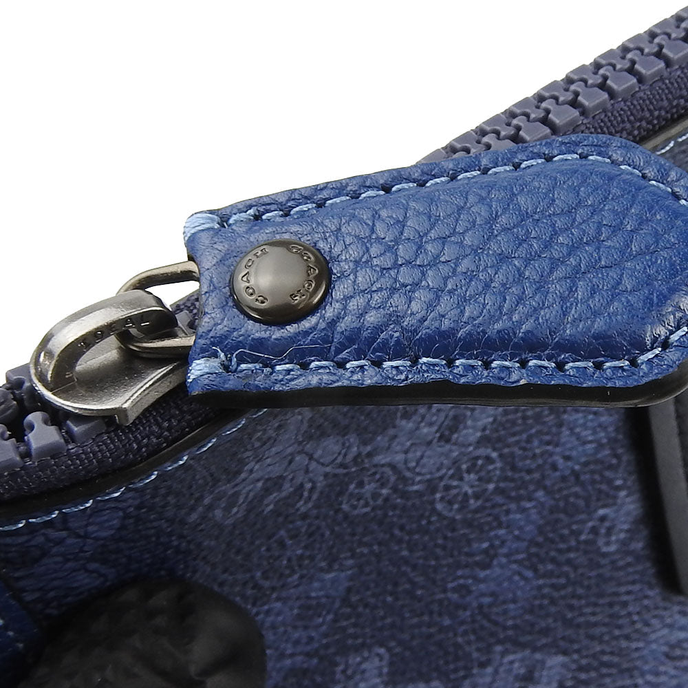 COACH Handbag 89143 Leather, PVC blue Hose & carriage Women Used Authentic