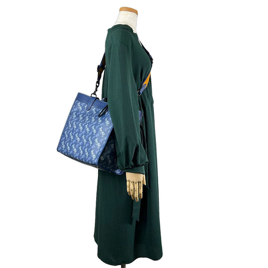 COACH Handbag 89143 Leather, PVC blue Hose & carriage Women Used Authentic