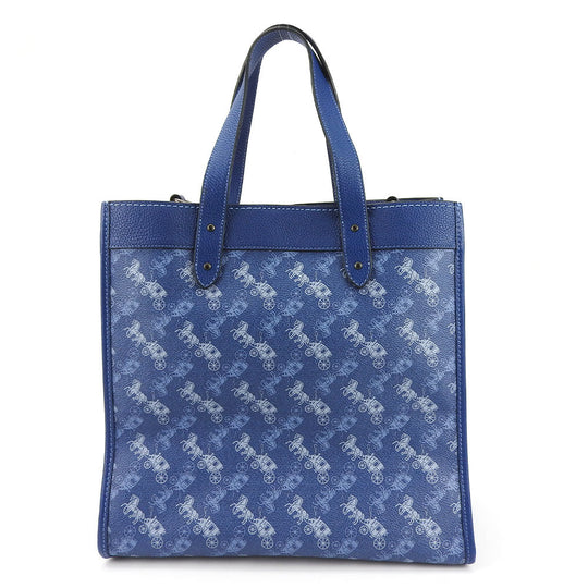 COACH Handbag 89143 Leather, PVC blue Hose & carriage Women Used Authentic